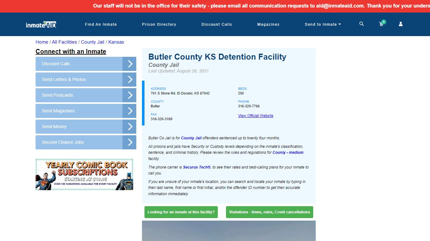 Butler County KS Detention Facility - Inmate Locator - El ...